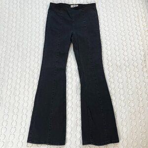We The Free Free People High Rise Pull On Flare Jeans Women's 29 Black Denim